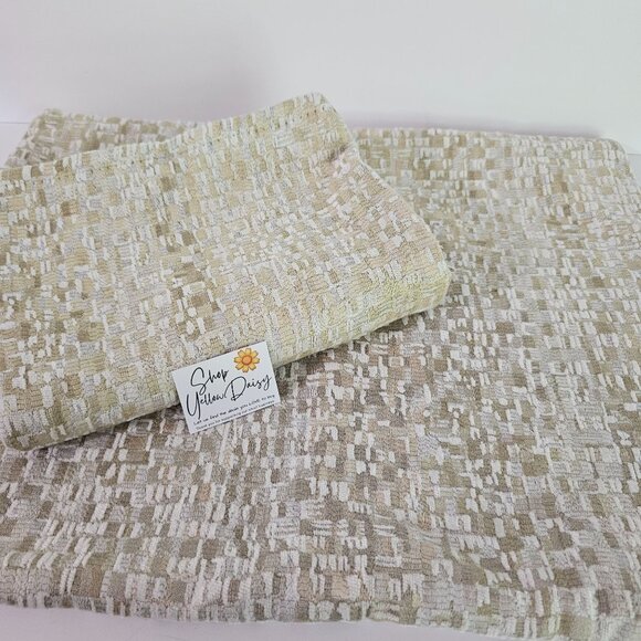 Set Of 2 Haverty's Tweed Beige & White Throw Pillow Covers Zippers 20"x16"《840》M - Picture 1 of 11